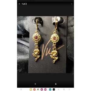 V Whirl Rose Earrings